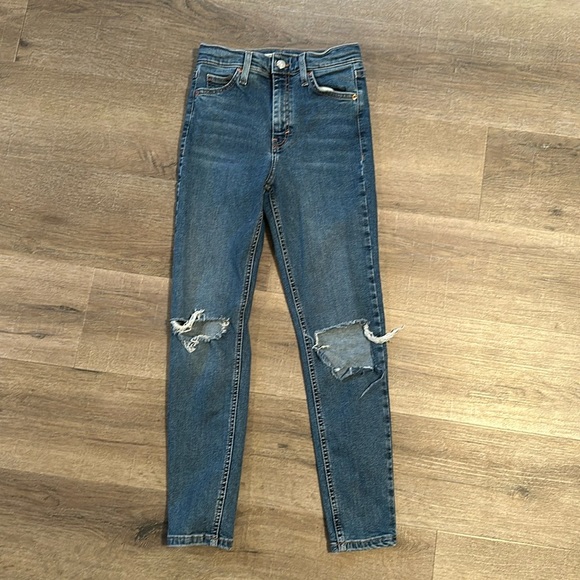 Topshop Moto Jamie Distressed Skinny Jeans - Picture 1 of 4